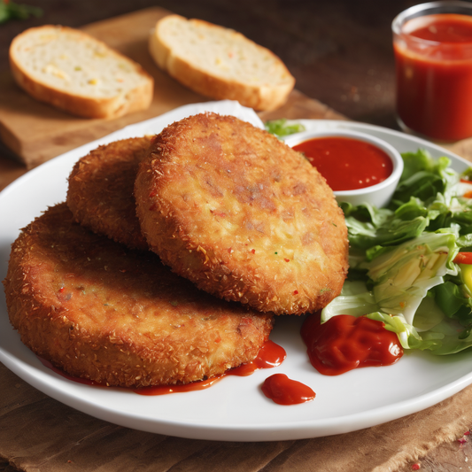 2 BREAD WITH BUTTER AND JAM, 2 VEG CUTLET, KETCHUP, TISSUE, SPOON